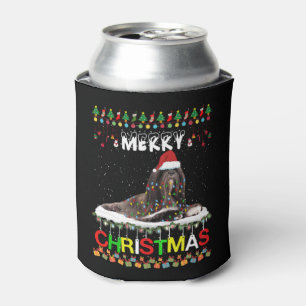Lhasa Apso Christmas Tree Light Pajama Xmas Dog Can Cooler