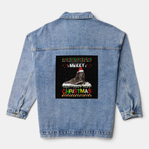 Lhasa Apso Christmas Tree Light Pajama Xmas Dog Denim Jacket