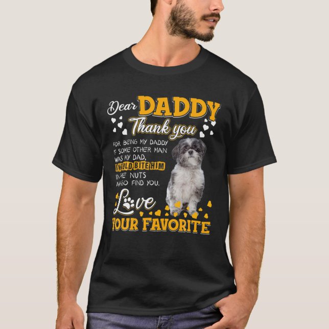 Lhasa Apso Dear Daddy Thank You For Being My Daddy T-Shirt (Front)
