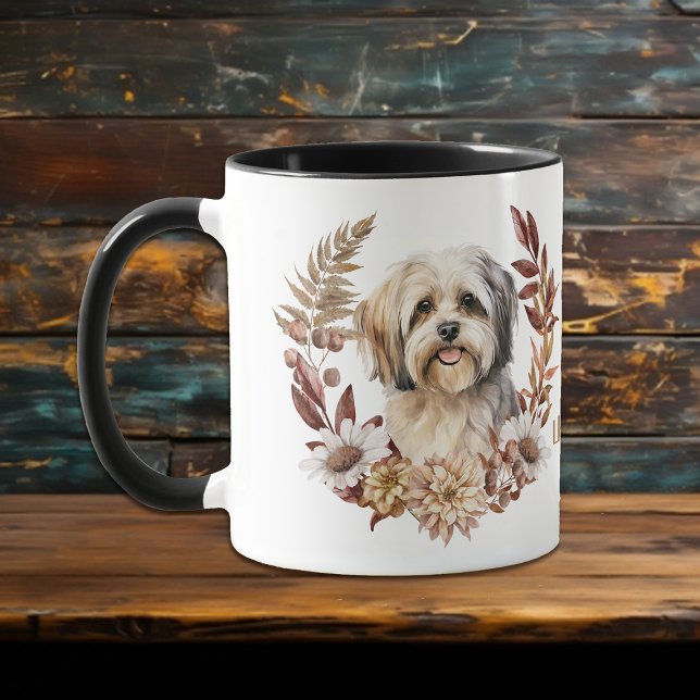 Lhasa Apso Dog Autumn Wreath Mug (Creator Uploaded)