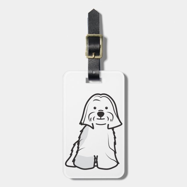 Lhasa Apso Dog Cartoon Luggage Tag (Front Vertical)