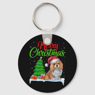 Lhasa Apso Dog Christmas Tree Lights Funny Xmas Do Key Ring