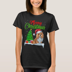 Lhasa Apso Dog Christmas Tree Lights Funny Xmas Do T-Shirt