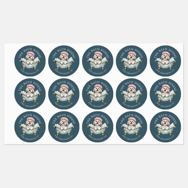 Lhasa Apso Dog Grooming Waterproof Sticker Sheets  (Sheet)
