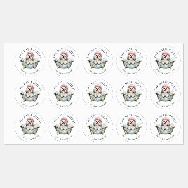 Lhasa Apso Dog Grooming Waterproof Sticker Sheets  (Sheet)