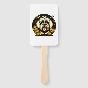 Lhasa Apso dog halloween Hand Fan