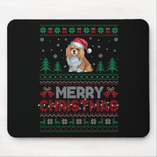 Lhasa Apso Dog Lovers Santa Hat Christmas Tree Lig Mouse Mat