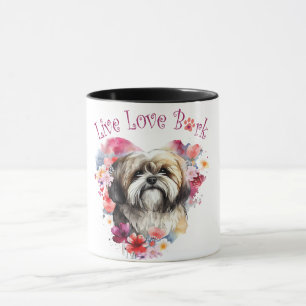 Lhasa Apso Dog Mum Floral Mug