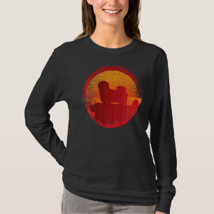 Lhasa Apso Dog Retro Sunset T-Shirt