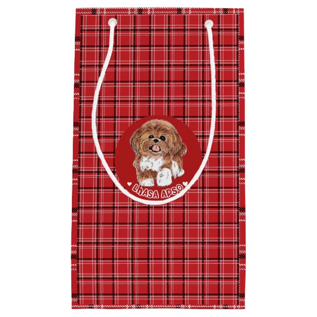 Lhasa Apso dog Small Gift Bag (Front)