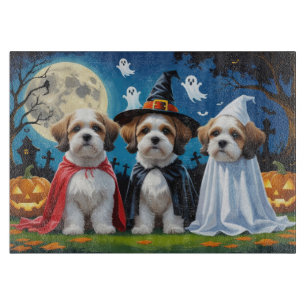 Lhasa Apso Dogs Pumpkin Halloween Funny  Cutting Board