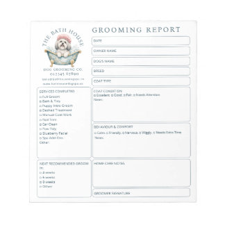 Lhasa Apso Grooming Salon Report Card Notepad