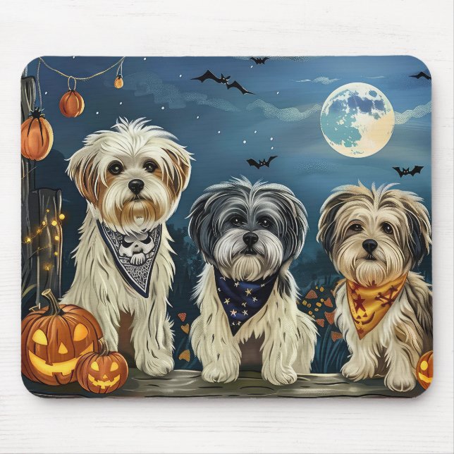 Lhasa Apso Halloween Spooky  Mouse Mat (Front)