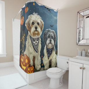 Lhasa Apso Halloween Spooky  Shower Curtain