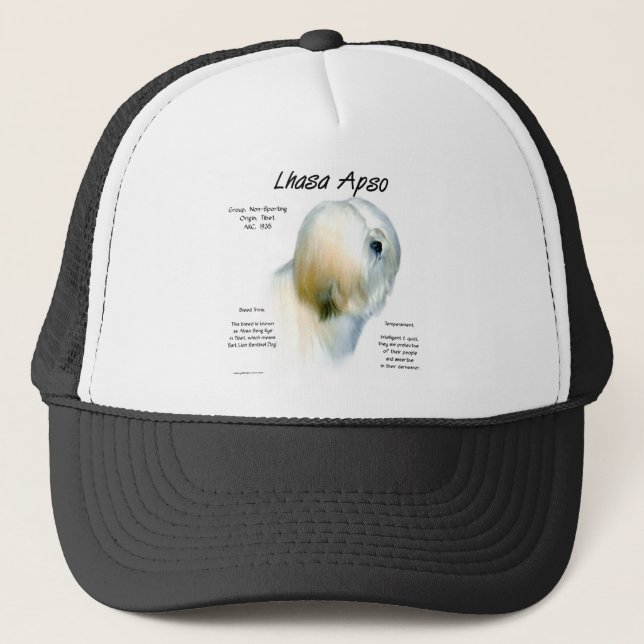 Lhasa Apso History Design Trucker Hat (Front)