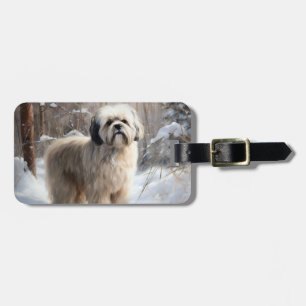Lhasa Apso Let It Snow Christmas  Luggage Tag