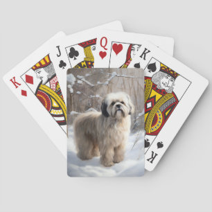 Lhasa Apso Let It Snow Christmas  Playing Cards