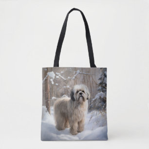 Lhasa Apso Let It Snow Christmas  Tote Bag