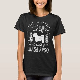 Lhasa Apso Life Better Mum Dad Dog T-Shirt