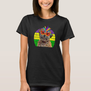 Lhasa Apso Mardi Gras Party Dog Mask Beads T-Shirt