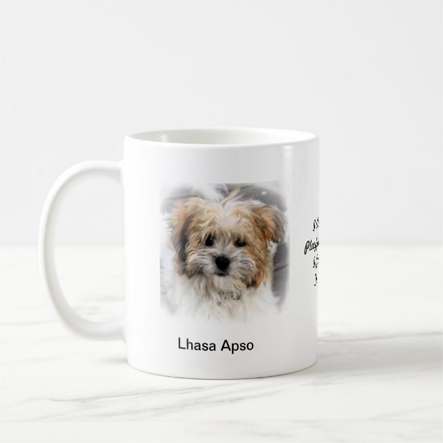 Lhasa Apso Mug - With two images and a motif (Left)