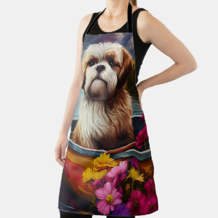 Lhasa Apso on a Paddle: A Scenic Adventure Apron