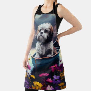 Lhasa Apso on a Paddle: A Scenic Adventure Apron