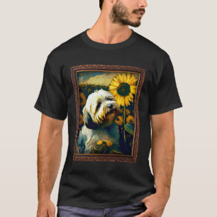 Lhasa Apso Painting Sunflower Flower Mum Women Flo T-Shirt
