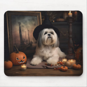 Lhasa Apso Pumpkins Halloween Scary Mouse Mat