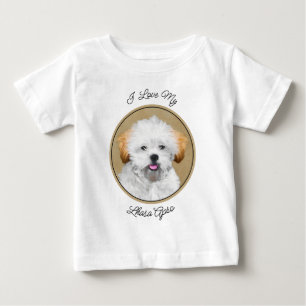 Lhasa Apso Puppy Painting - Cute Original Dog Art Baby T-Shirt