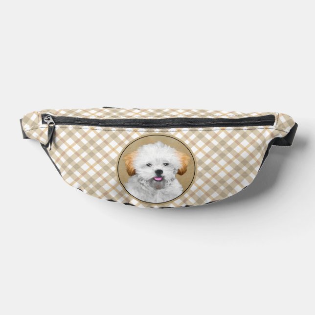 Lhasa Apso Puppy Painting Cute Original Dog Art Bum Bags (Lay Down)