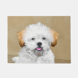 Lhasa Apso Puppy Painting - Cute Original Dog Art Doormat