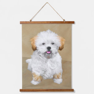 Lhasa Apso Puppy Painting - Cute Original Dog Art Hanging Tapestry