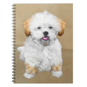 Lhasa Apso Puppy Painting - Cute Original Dog Art Notebook