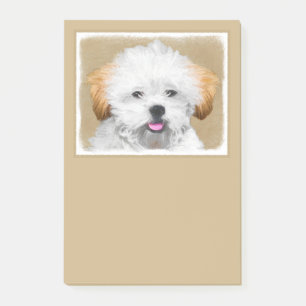 Lhasa Apso Puppy Painting - Cute Original Dog Art Post-it Notes