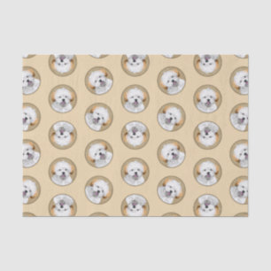 Lhasa Apso Puppy Painting Cute Original Dog Art Tissue Paper