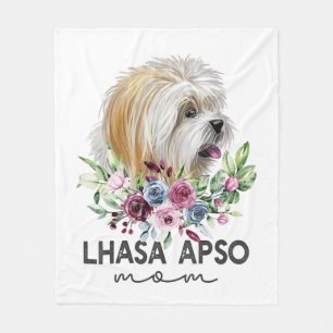 Lhasa Apso Shirt Gifts Dog Mum Fleece Blanket