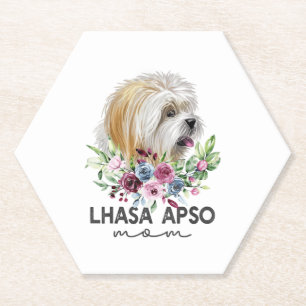 Lhasa Apso Shirt Gifts Dog Mum Paper Coaster