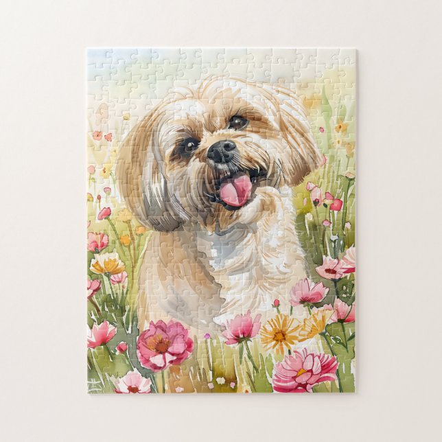 Lhasa Apso Watercolor Puzzle (Vertical)