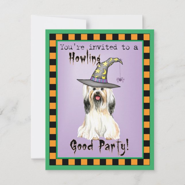 Lhasa Apso Witch Invitation (Front)