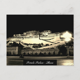 Lhasa at night - Potala Palace, Castle, Tibet Postcard