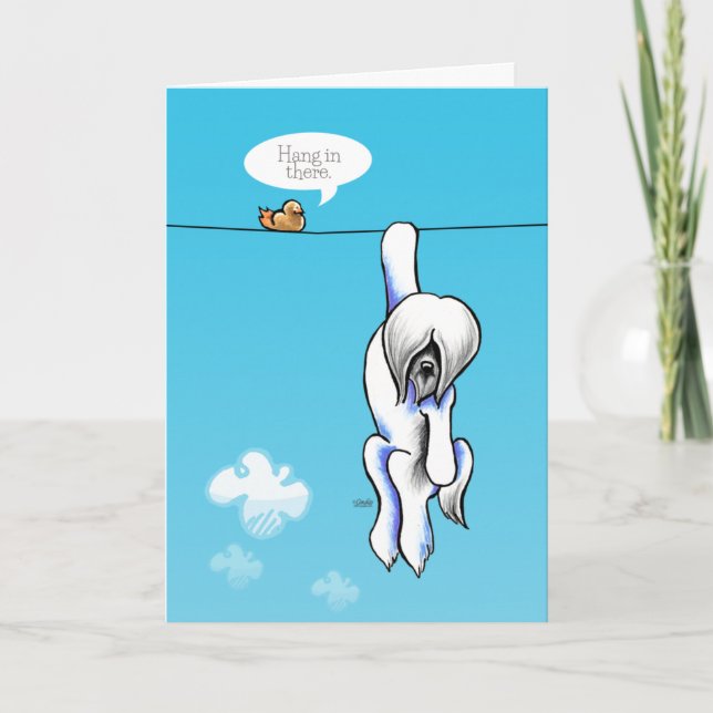 Lhasa Hang Encouragement Off-Leash Art™ Card (Front)