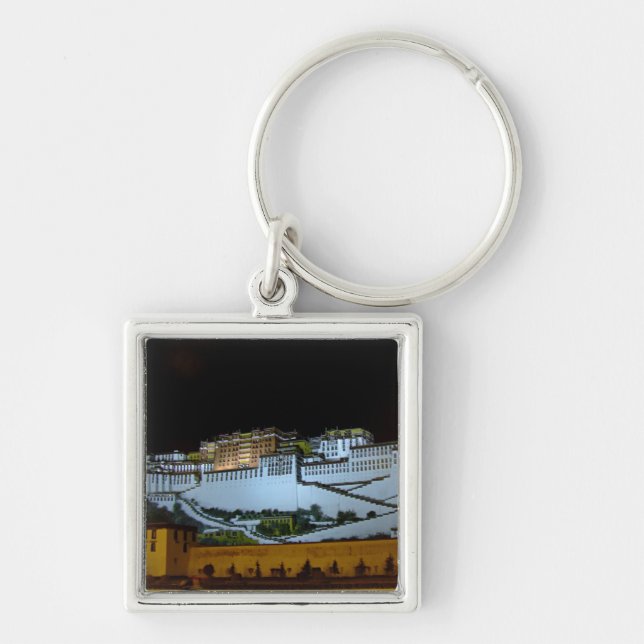 Lhasa & Potala Palace at night, Tibet (Himalayas) Key Ring (Front)