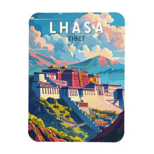 Lhasa Tibet Travel Art Vintage Magnet
