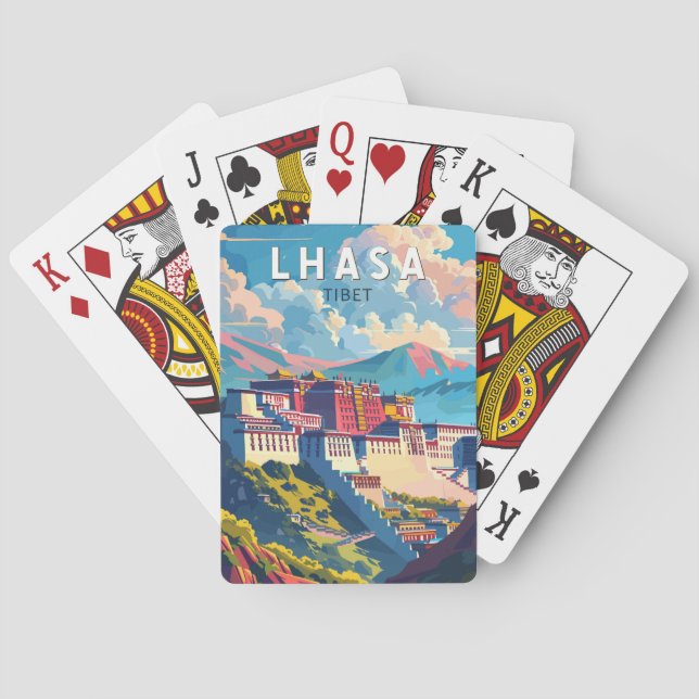 Lhasa Tibet Travel Art Vintage Playing Cards (Back)