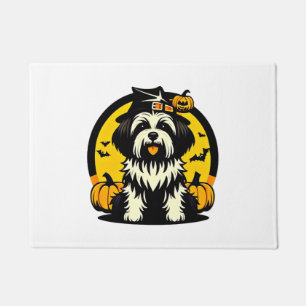 Lhasapoo dog halloween doormat