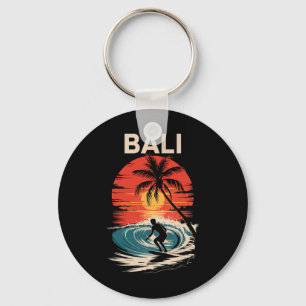 Li Beach Vibes, Fun Sunset And Surfing Retro Surf Key Ring