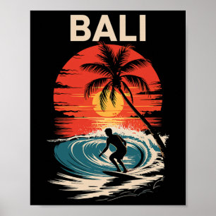 Li Beach Vibes, Fun Sunset And Surfing Retro Surf Poster