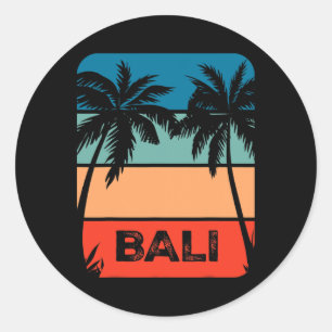 Li Indonesia Vintage Surfing Sunset Souvenir Classic Round Sticker