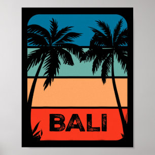 Li Indonesia Vintage Surfing Sunset Souvenir Poster